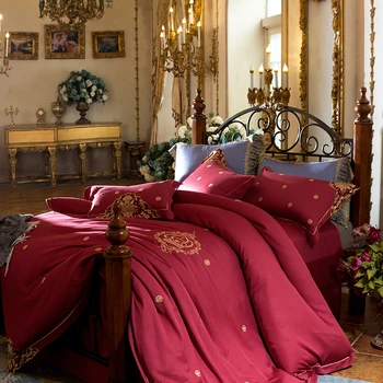 

Summer Bedding Set 4pcs lace Duvet Cover Sets Soft Tencel Bed Linen Flat Bed Sheet Set Pillowcase Home Textile Drop Ship