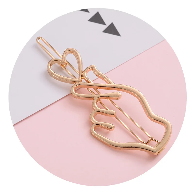 

2019 Fashion hair clip love heart Design barrettes Vintage U shape Metal Branches Hairpins For Women Wedding Hair Accessories