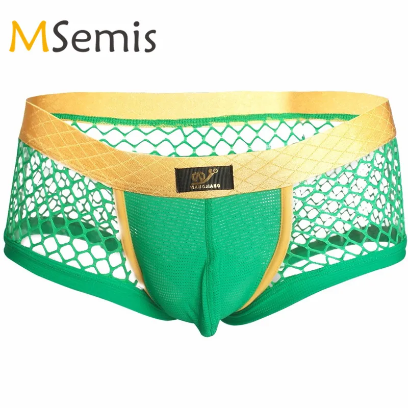

Gay Swimwear Sexy Lingerie See Through Underwear Breathable Bikini Thong Briefs Boxers Shorts Bottoms Side Mesh Male Panties