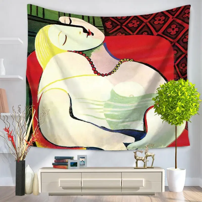 Abstract Art Painting Figure Wall Hanging Tapestries Boho Bedspread Beach Towel Yoga Mat Blanket Table Cloth 200*150/150*130 | Дом и сад