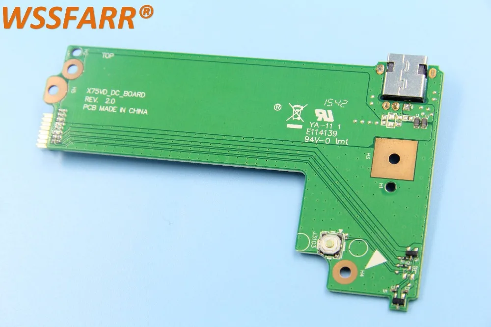 Дизайн для Asus X75A X75V X75VD электрическая плата постоянного тока X75VD_DC_BOARD REV: 2,0 60 NC0DC1000 Протестировано