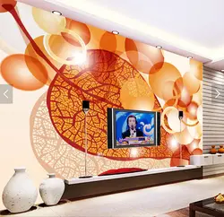 Пользовательские 3D Ретро обои, листьев вены текстуры фрески для гостиной, спальни ТВ фоне стены винил Papel де Parede