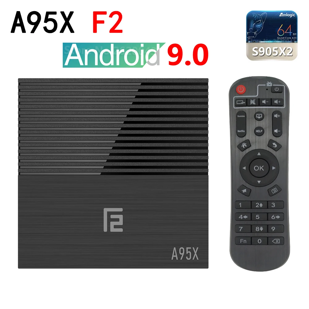 A95X F2 4 Гб ОЗУ 32 Гб 64 Гб ПЗУ Android 9,0 tv Box Amlogic S905X2 четырехъядерный медиаплеер WiFi Bluetooth 4K HD Smart set top box