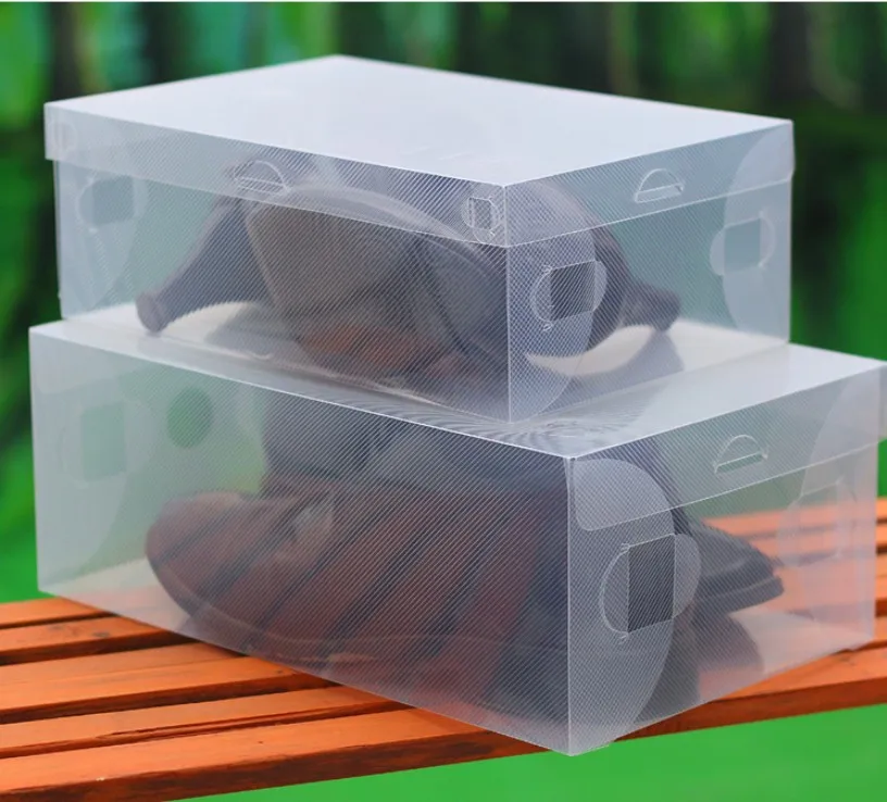Free Shipping Transparent Plastic Shoes Boxes Clear PP Shoes Storage