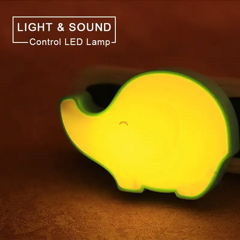 2colors Choose Elephant Led Baby Soft Night Light Animal Wall Socket Light Control Sensor Lamp Kids Bedroom Lighting Xmas Gift