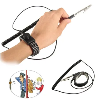 

Anti static work wrist strap ESD adjustable discharge belt ground metal bracelet Pesonal safety protector