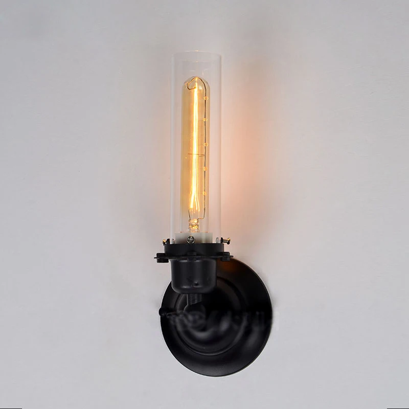 

Loft Vintage Industrial Retro Ameican Country Clear Glass Edison Wall Sconce Lamp Bathroom Mirror Home Modern Lighting Fixture