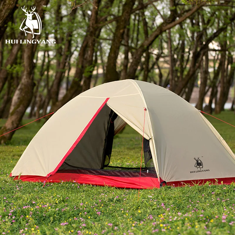 Популярная палатка Mongar Beige 3 сезонная 15D из нейлона двухслойная водонепроницаемая