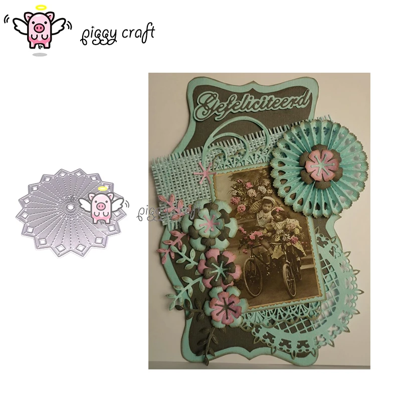 Piggy Folding Flowers Stencil Metal Cutting Dies Stencil