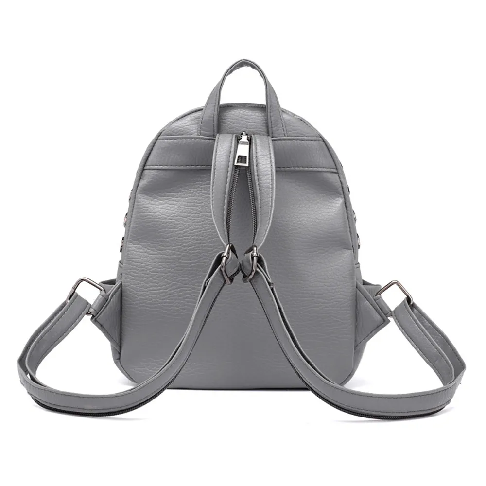 Женский рюкзак для девочек-подростков из искусственной кожи в консервативном стиле, школьный рюкзак с серебряными заклепками, женская сумка, рюкзак для путешествий