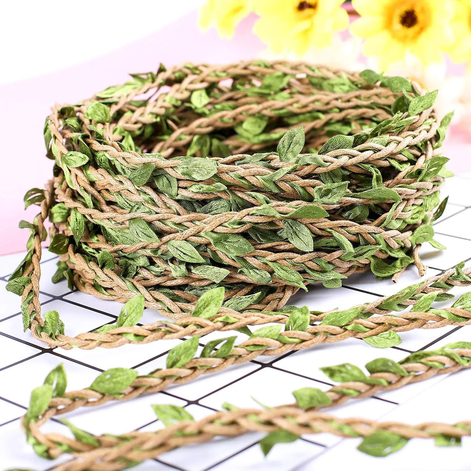 

METABLE 66 Feet Artificial Vines Fake Foliage Ivy Leaf Plant Garland Rustic Wedding Party Home Wreaths Decor