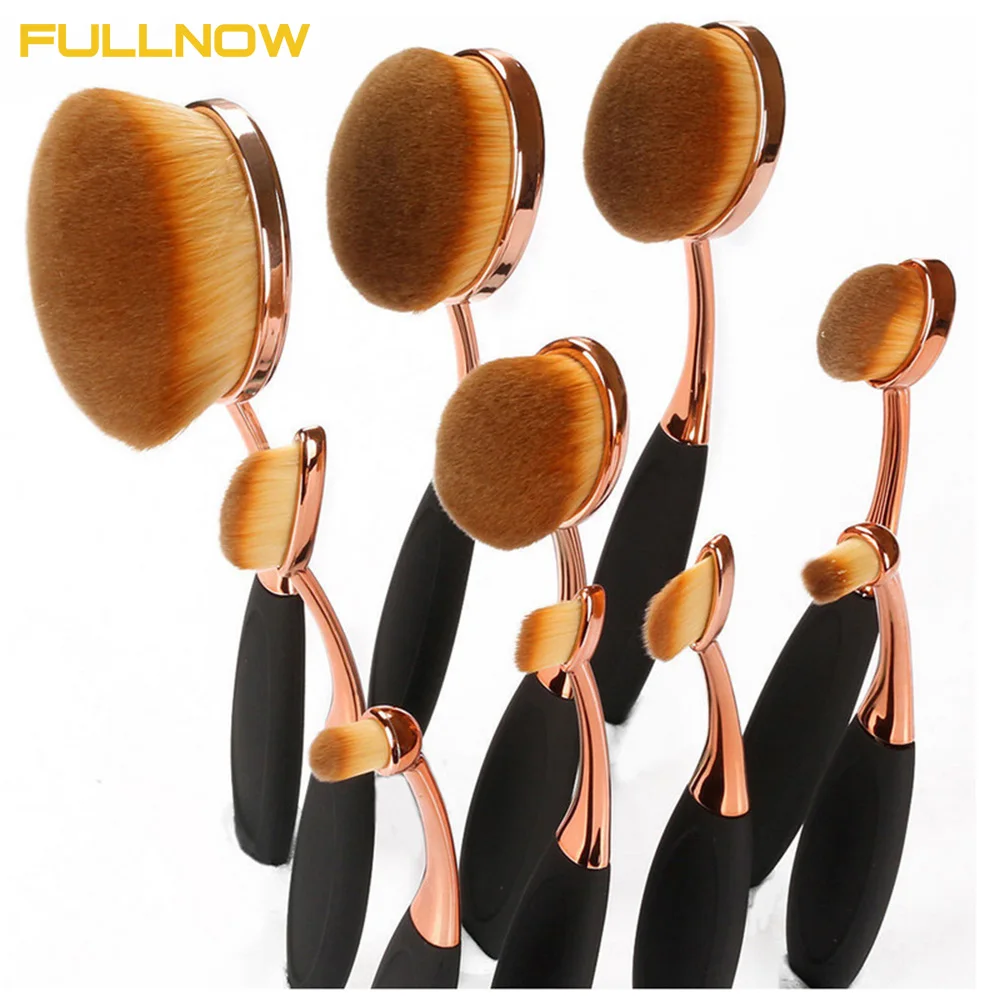 

10pcs Oval Makeup Brush Set Toothbrush Shape Brushes Powder Foundation Concealer Contour Eye Shadow Eyeliner Lip Makeup Tools