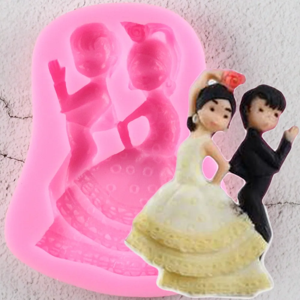 

1 Piece Bride And Groom Shape Silicone Mold Sugar Fondant Mold Cake Decoration DIY Baking Tools