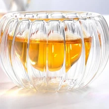 Бусин в форме тыквы с двойными стенками, Стекло Чай чашки, 45 мл элегантные для питья, из прозрачного стекла чашки термостойкие Чай чашка стакана воды для девочек, держащих букет невесты Чай