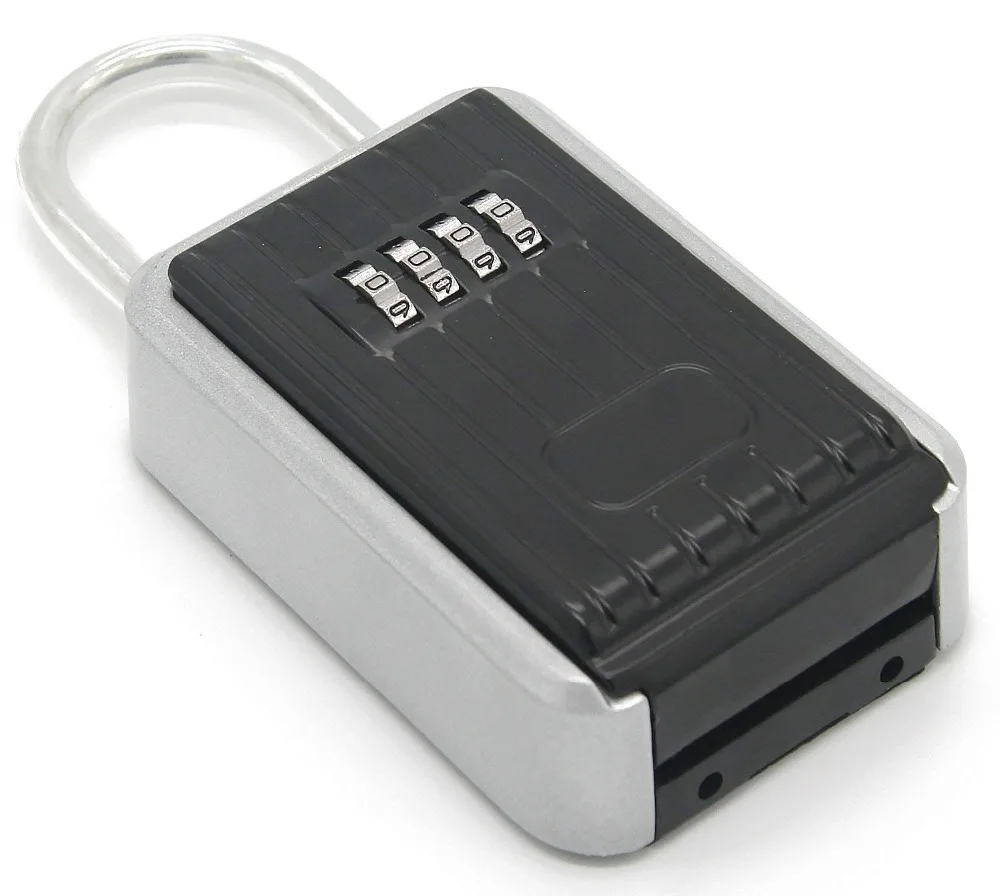 Key Lock Box with 4-Digit Pin Combination and Shackle - Perfect for Realtors, Guests, Tenants, Secure Portable Key Storage