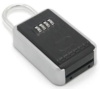 

Key Lock Box with 4-Digit Pin Combination and Shackle - Perfect for Realtors, Guests, Tenants, Secure Portable Key Storage