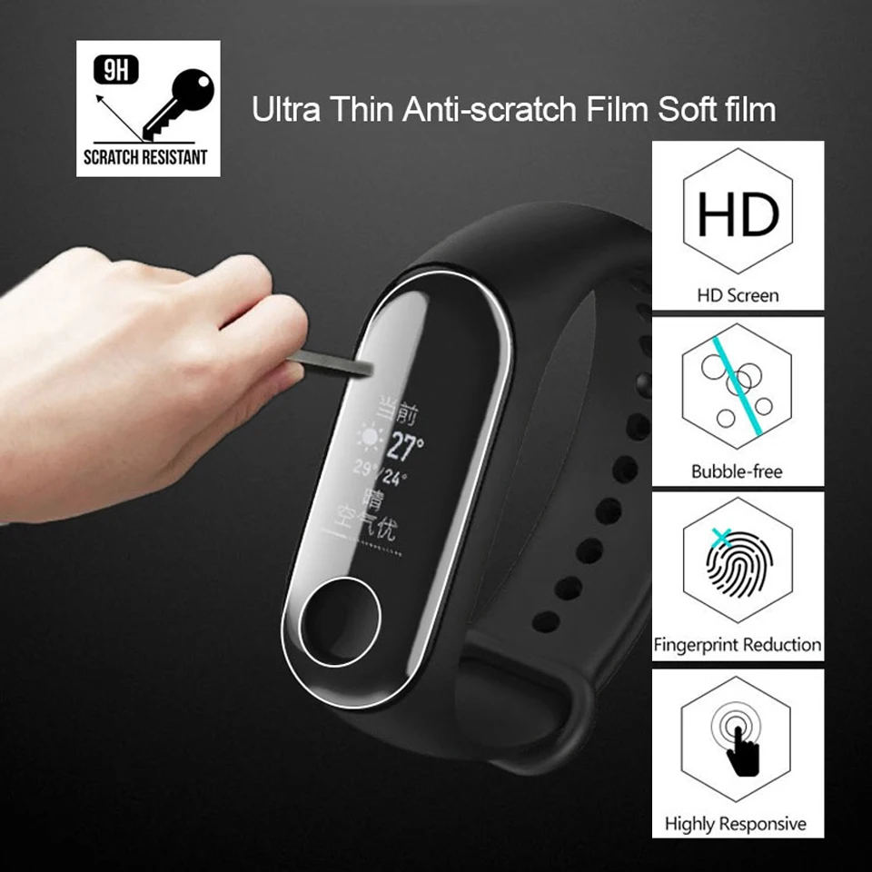 2 шт. защитная пленка для экрана Xiaomi Mi Band 3|Смарт-аксессуары| |