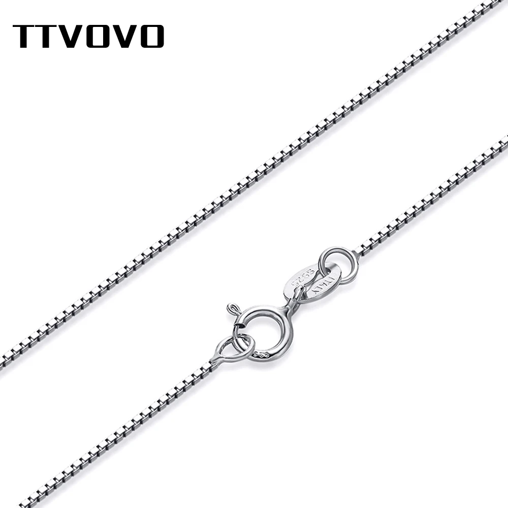 Ожерелье-цепочка TTVOVO из 925 стерлингового серебра 0 8 пробы с подвеской в коробке