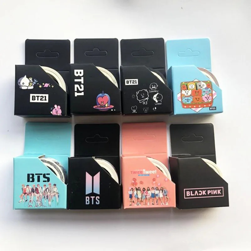

1 Pcs Hot Sale KPOP BTS Decorative Washi Tape Paper Masking Tape Twice Blackpink DIY Scrapbooking Adhesive Diary Paper Tape