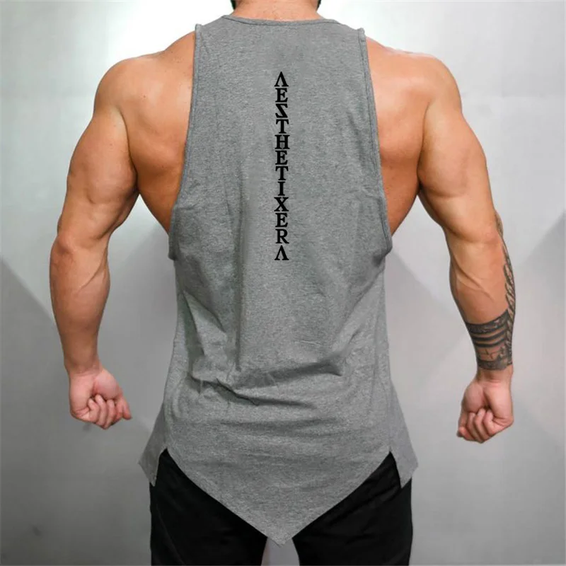Muscleguys Спортивная Стрингер одежда Бодибилдинг майка мужская для фитнеса рубашка
