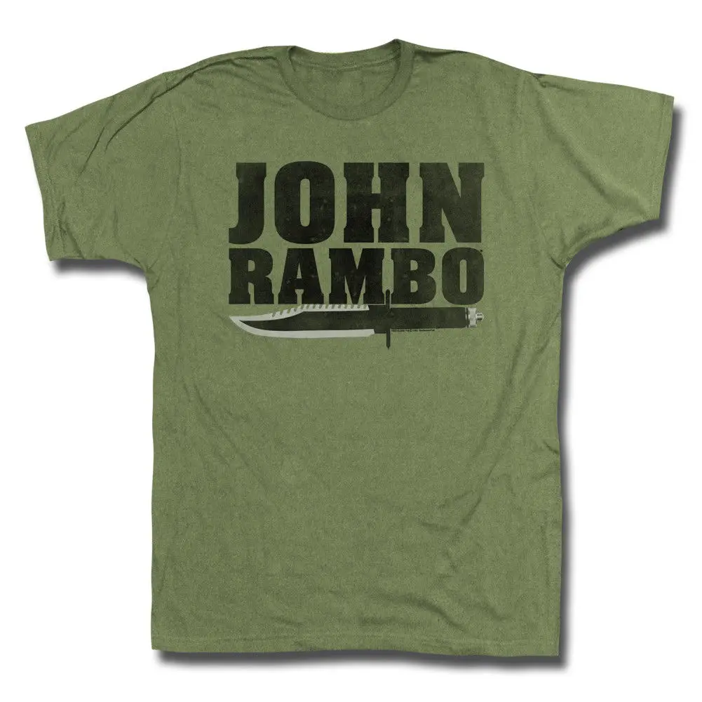 Rambo Jonbo Army Green Men'S Adult Short Sleeve T Shirt Short Sleeve Cotton T Shirts Man Clothing White Style