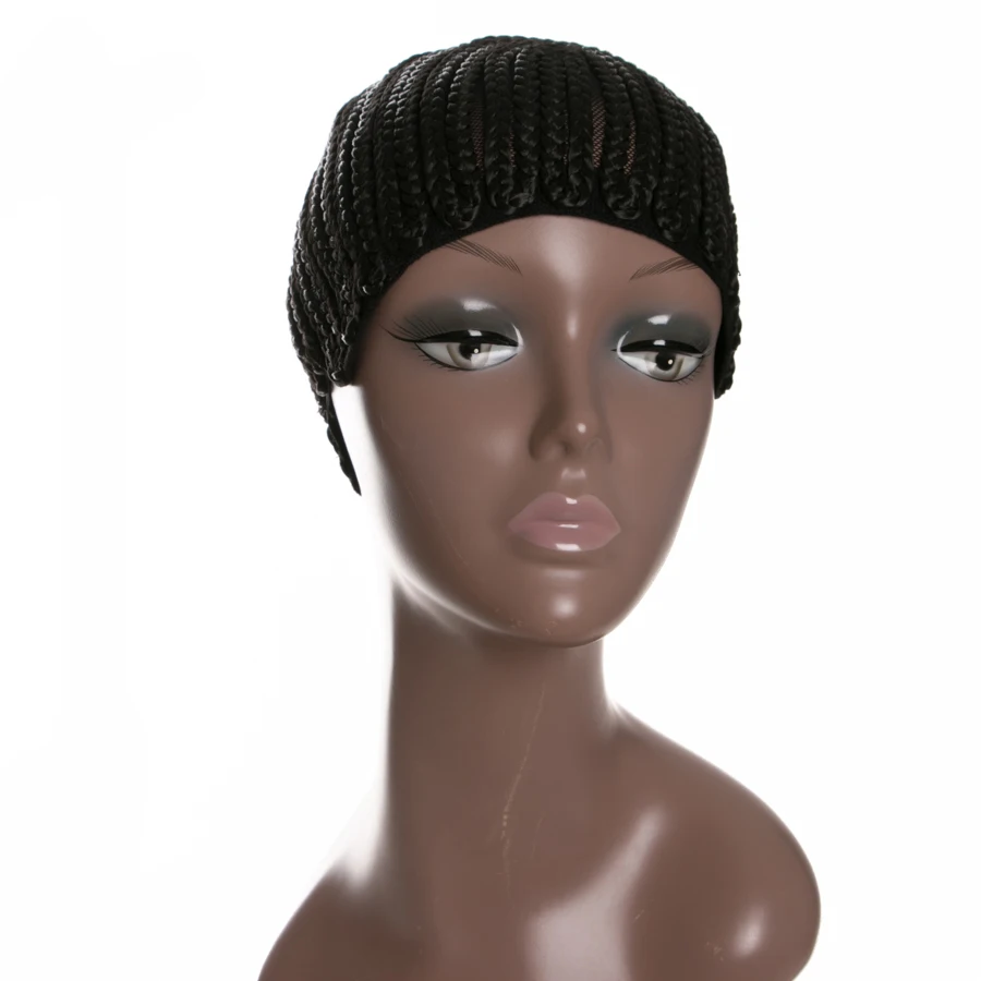 Cornrow Wig Caps For Making Wigs With Adjustable Strap Braided Products 1 piece synthetic Women Hairnets Easycap