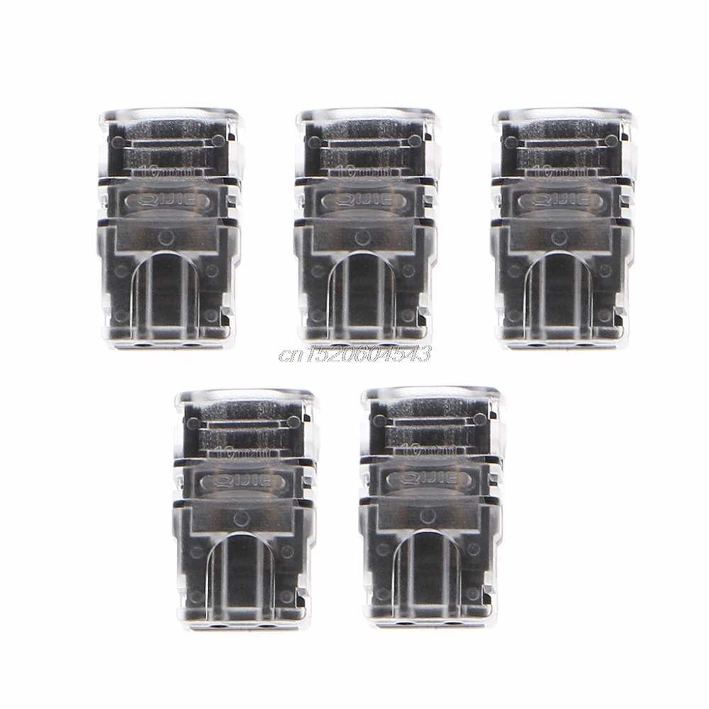 

5 Pcs 10mm 5050 LED Strip Connector 2 Pin For Waterproof Single Color Tape Light Snap Splicer Wire Quick Connectors R06