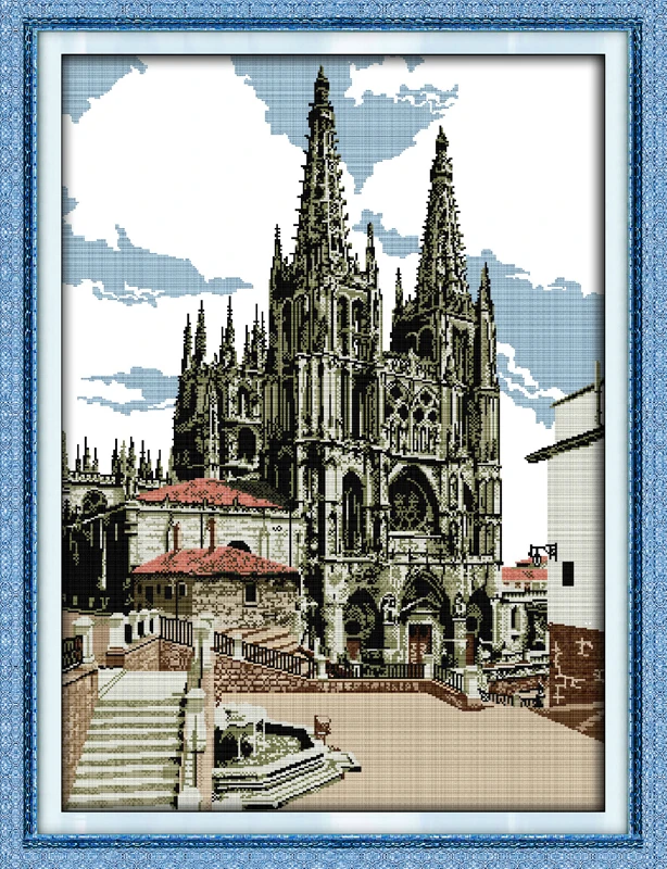 

Magnificent castle counted printed on fabric DMC 14CT 11CT Cross Stitch kitsembroidery needlework SetsHome Decor
