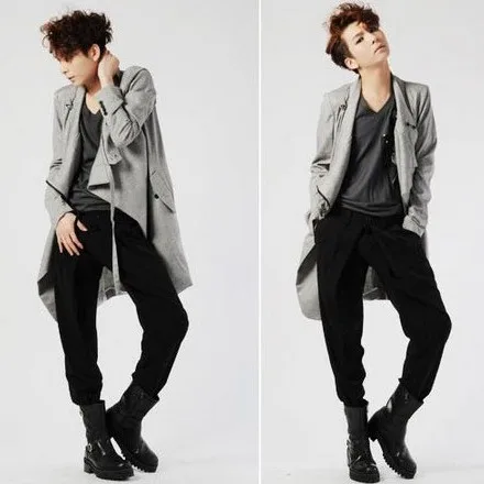 2013 male business casual fashion black and gray skinny pants pencil