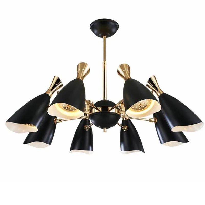 

Modern Electric Lamp Device Led Lighting White Gold Chandelier Black Flush Mount Iron Metal for Kitchen Bed Room Living Room