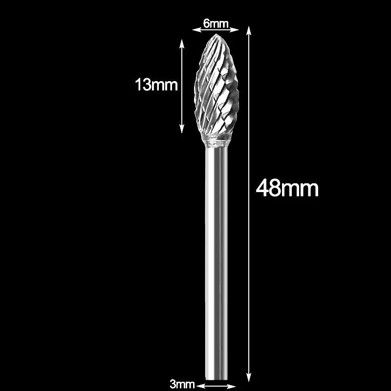 3x6 мм Вольфрамовая сталь карбид заусенцы резак роторный инструмент заусенцы двойной Алмазная резка роторные полировочные инструменты - Цвет: 5