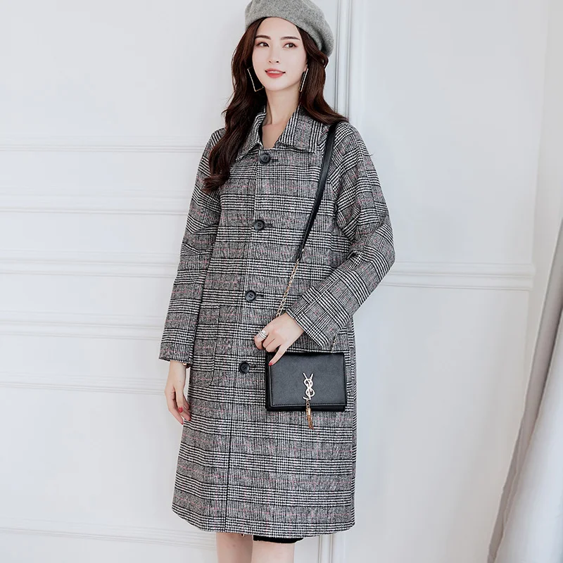 

cappotto donna kaban Woolen coat female Loose Wool Blend Coat and Jacket for women Coats Autumn Winter manteau femme hiver S-2XL