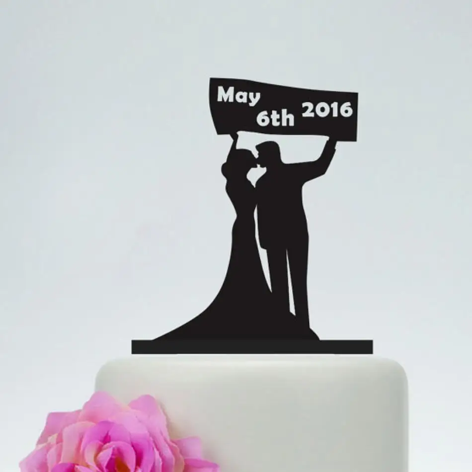 Wedding Cake Topper,Couple Silhouette,Groom and Bride