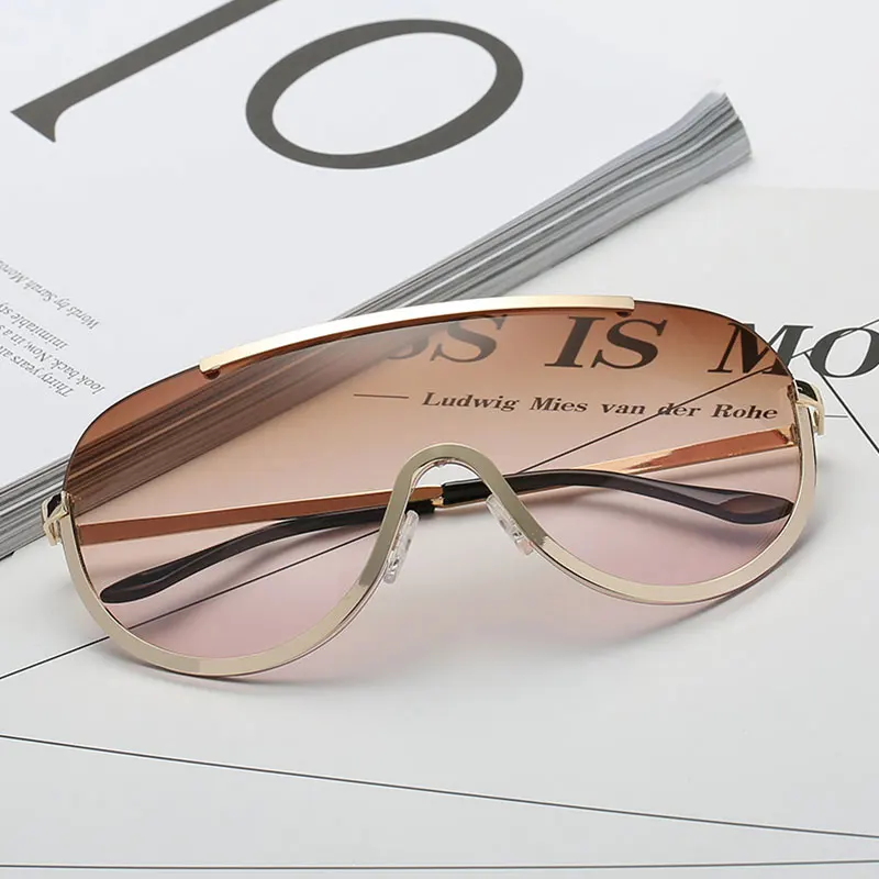 Zyomy брендовые дизайнерские сиамские очки, большая коробка, цельные двойные цветные женские солнцезащитные очки, негабаритные ветрозащитные очки унисекс