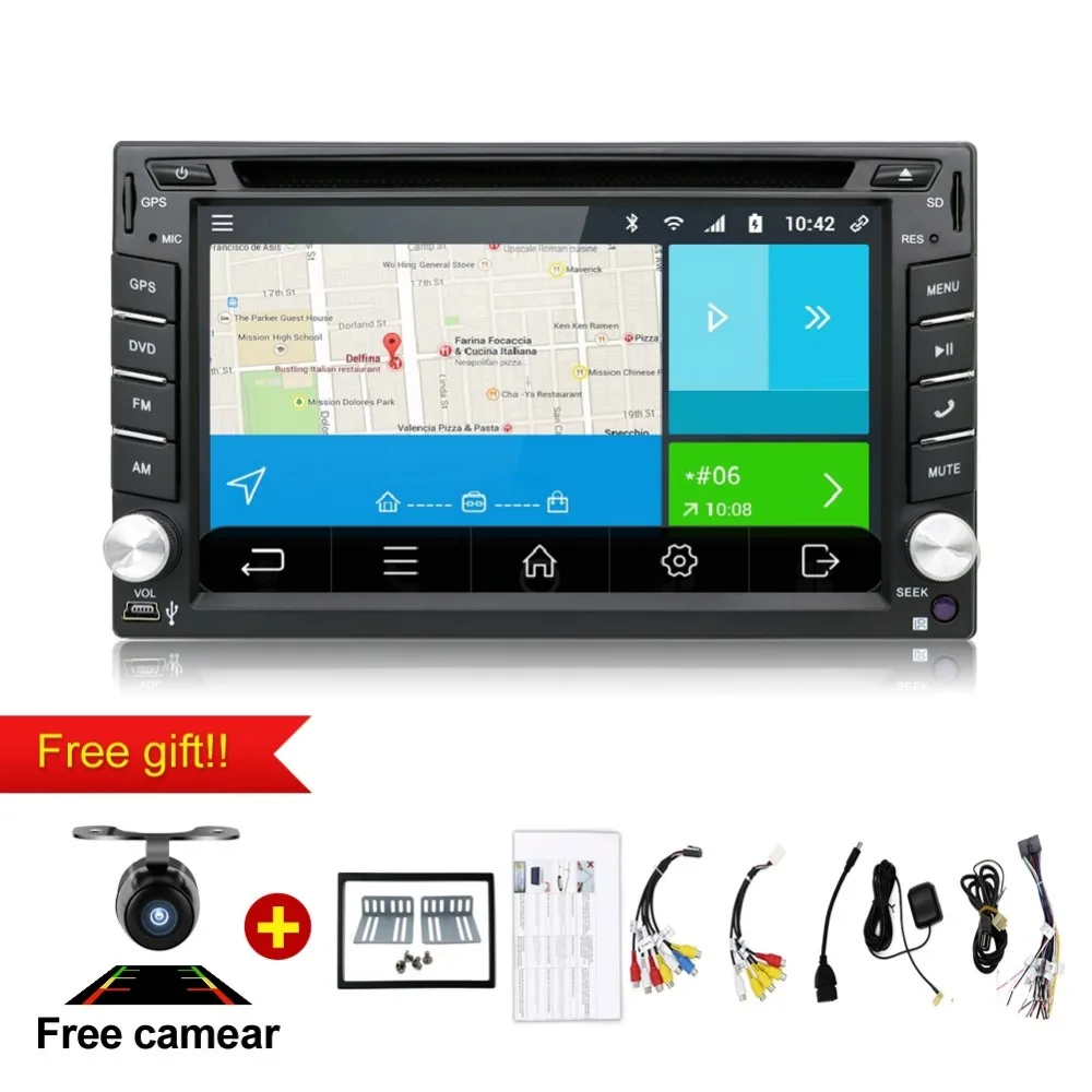 6 2 Android 6 0 WIFI Universal In Dash HD Touch Screen font b Car b