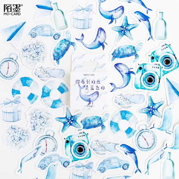 46Pcs/Set I am blue Paper Sticker Decoration DIY Handmade Arts Craft Sticker Christmas gift