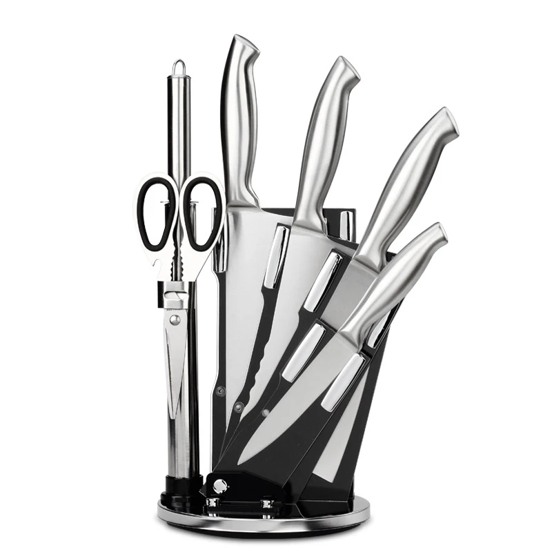 

7Pcs Full Stainless Steel Kitchen Knife Set Multi-Functional Knives Meat Vegetable Fruit Cutting With Sharpening Rod Tools