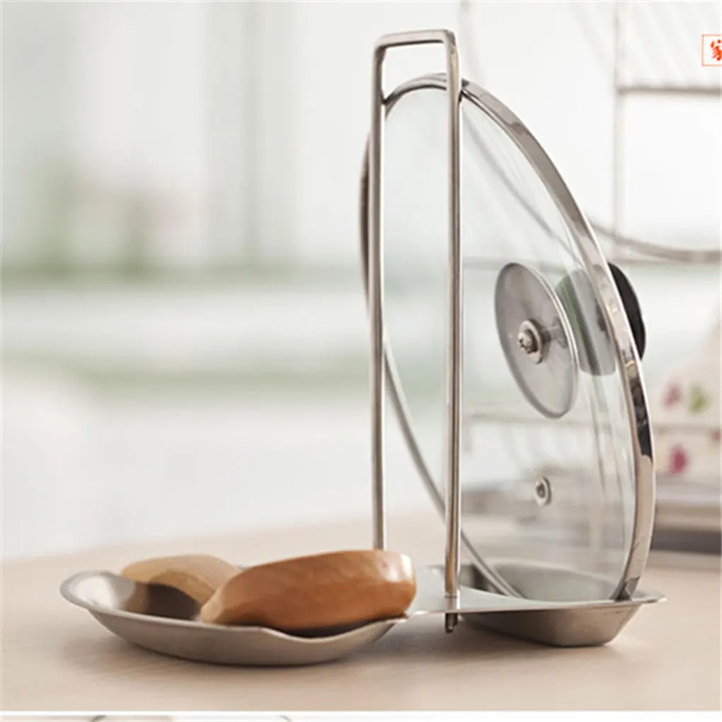 Stainless Steel Pan Cover Rack Pot Cover Rest Stand Pan Lid Support