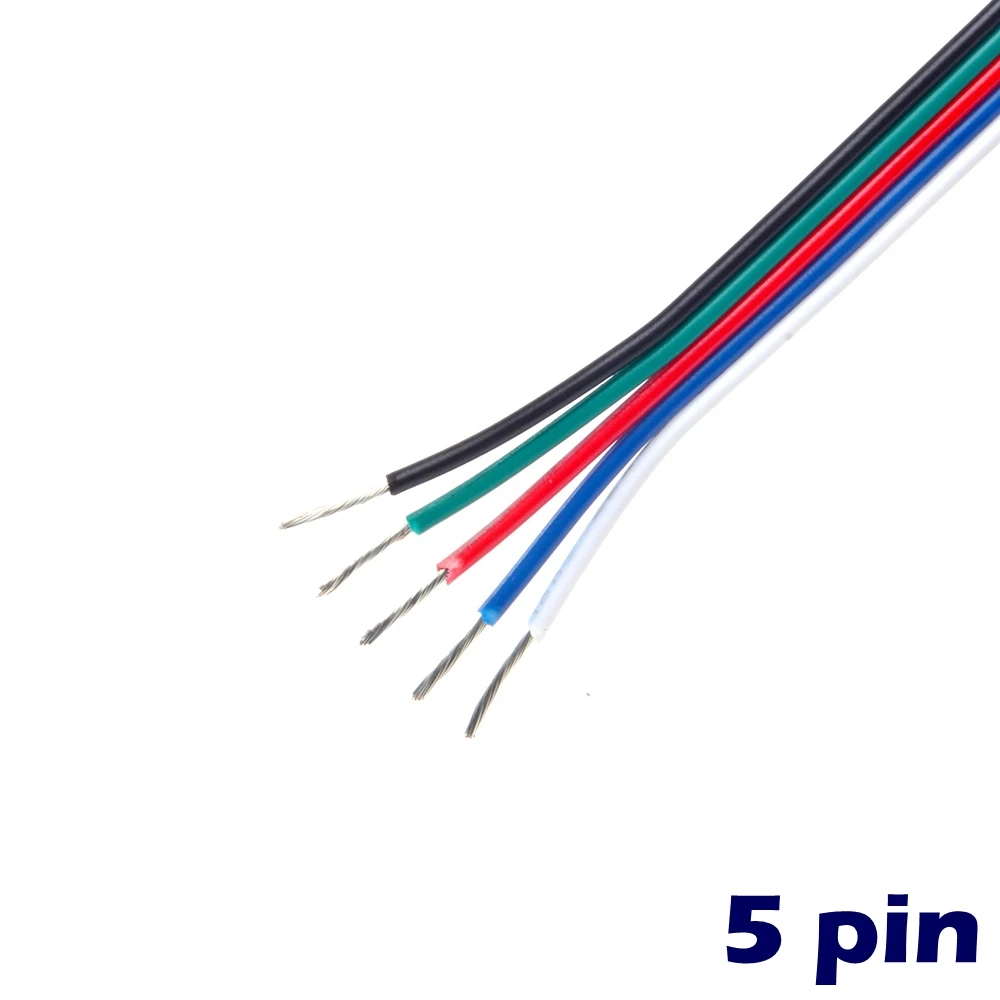 15 см 2pin 3pin 4pin 5pin провод кабель 22AWG 20AWG 18AWG удлинить медный электронный провод для светодиодные ленты светильник RGB RGBW Оловянная сварка - Цвет: 5pin