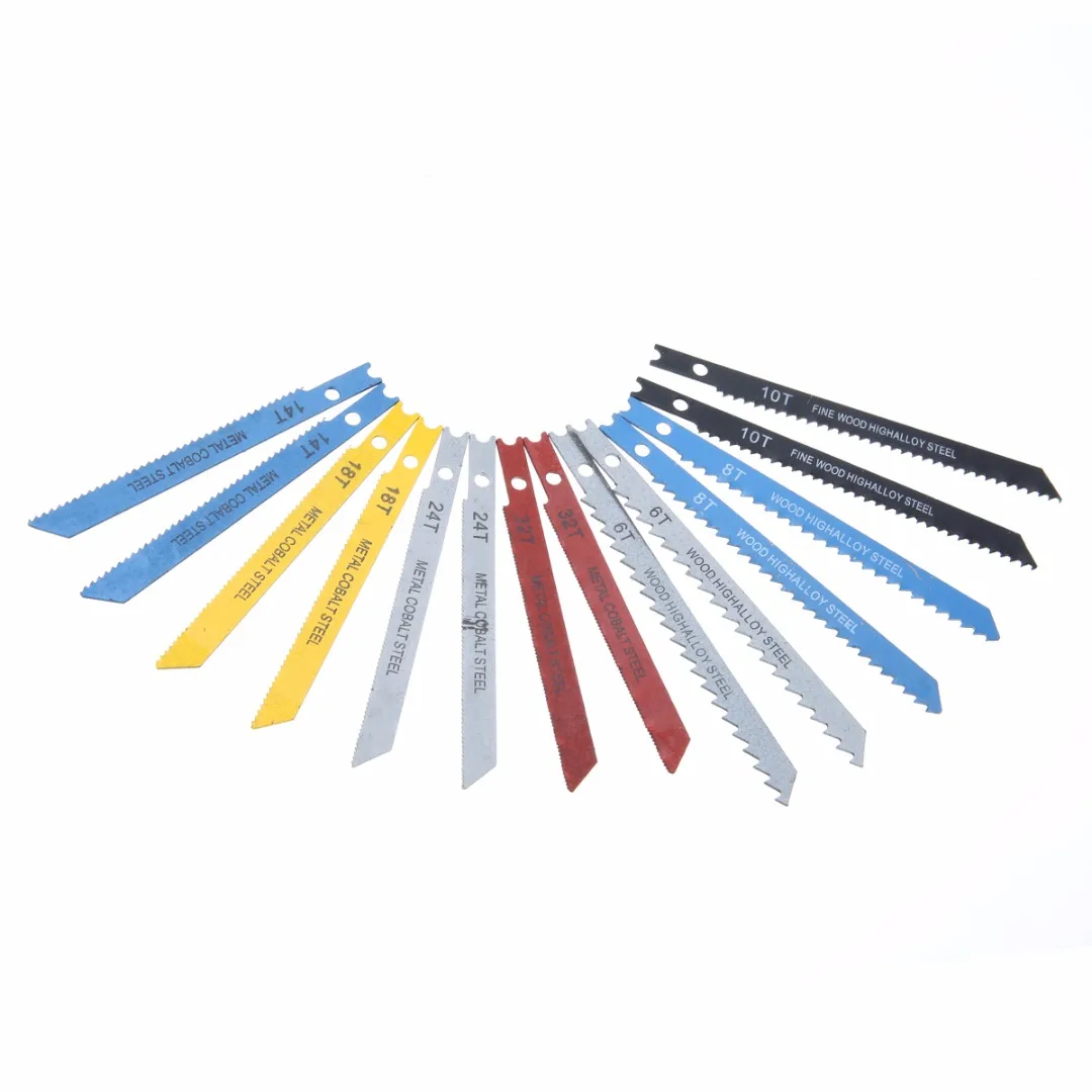 Mayitr 14pcs Practical Assorted U shank Jigsaw Blade Kit Professional
