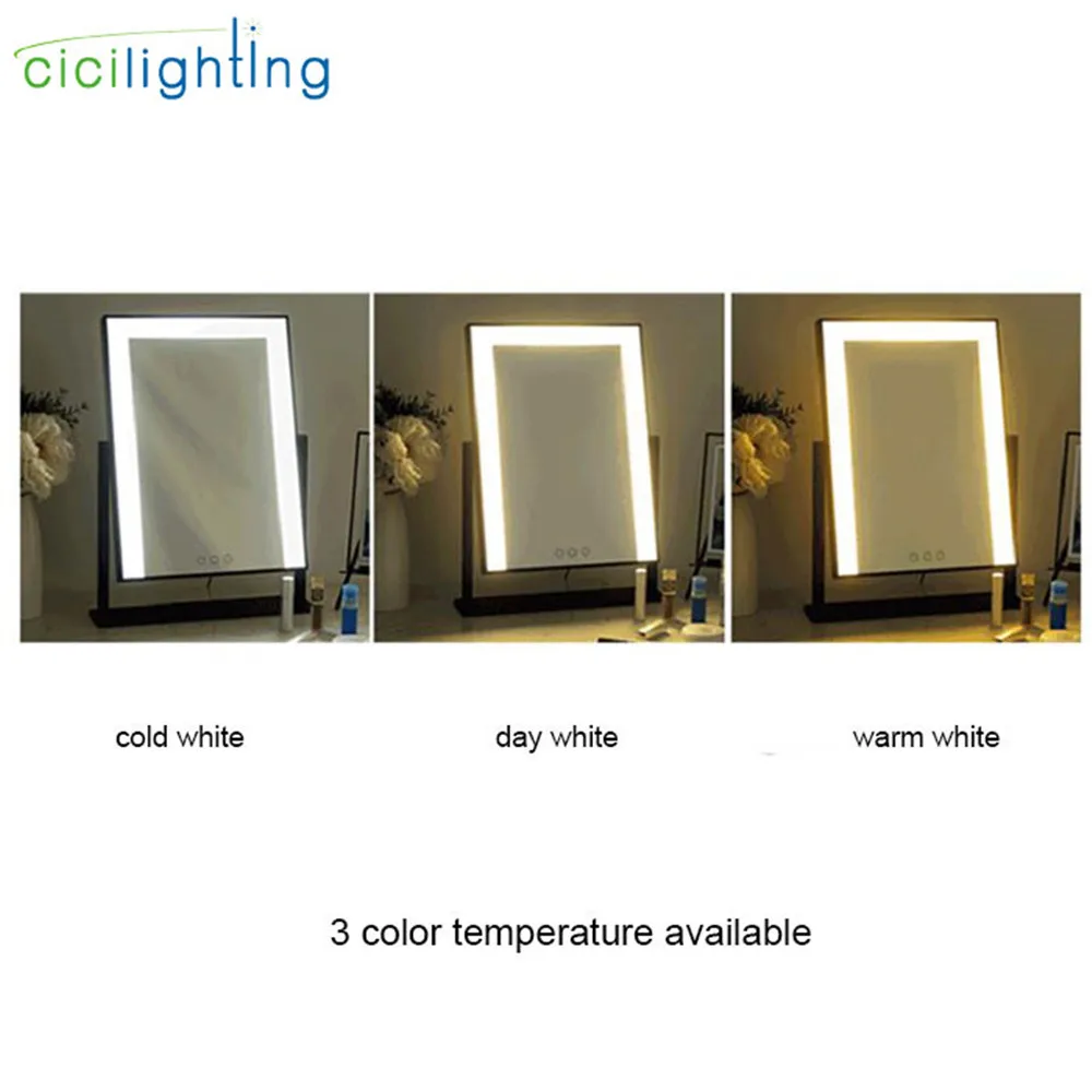  LED Light Brightness Adjustable Makeup Mirror lamp Cosmetic black white rectangle bedroom vanity li