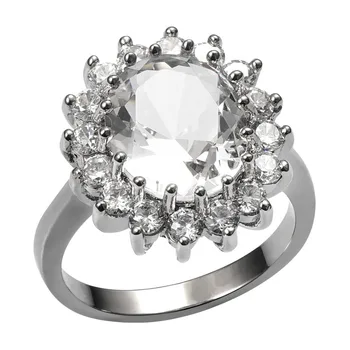 

White Crystal Zircon 925 Sterling Silver Ring For Women Size 6 7 8 9 10 F1455
