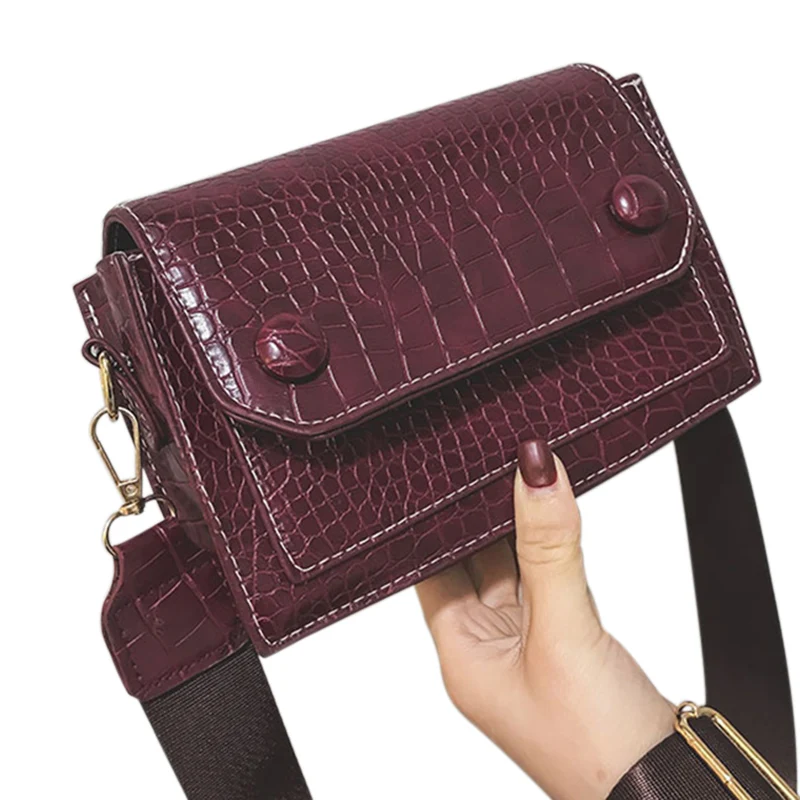 

Vintage Crocodile Pattern Bag Female New Wave Korean Version Of The Wild Single Shoulder Slung Red