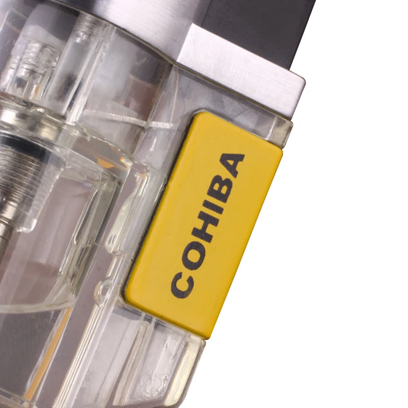 COHIBA гаджеты ветрозащитная 3 факел струйное пламя Бутановая газовая зажигалка