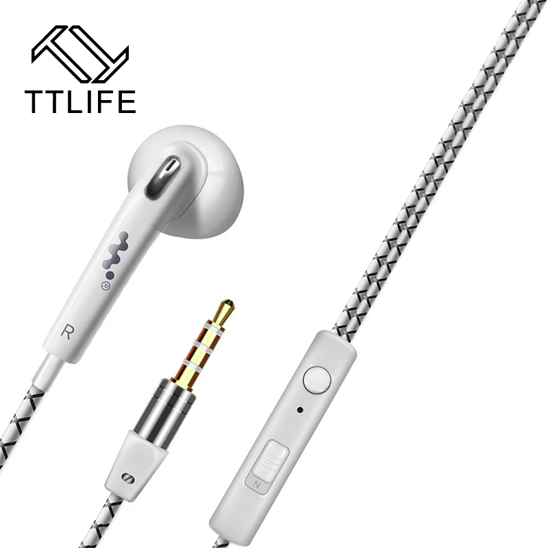 

TTLIFE new fashion Hifi Stereo Earphone With Microphone Control Wired  in-ear 3.5mm Stereo  for  Iphone Samsung