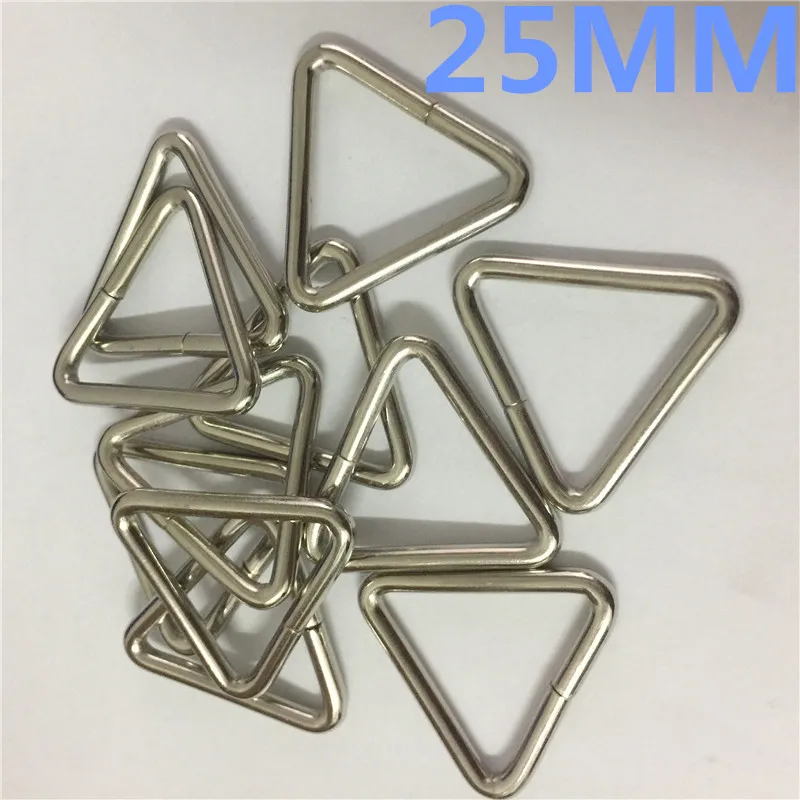 

50PCS Silver Metal Triangle Shape Buckle 25mm 1'' Unwelded Loop Buckle for Luggage Handbags