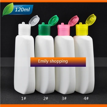 

120ml ablate Flip top cap refillable bottle Bottles White Small Empty Bottle 50pcs/lot