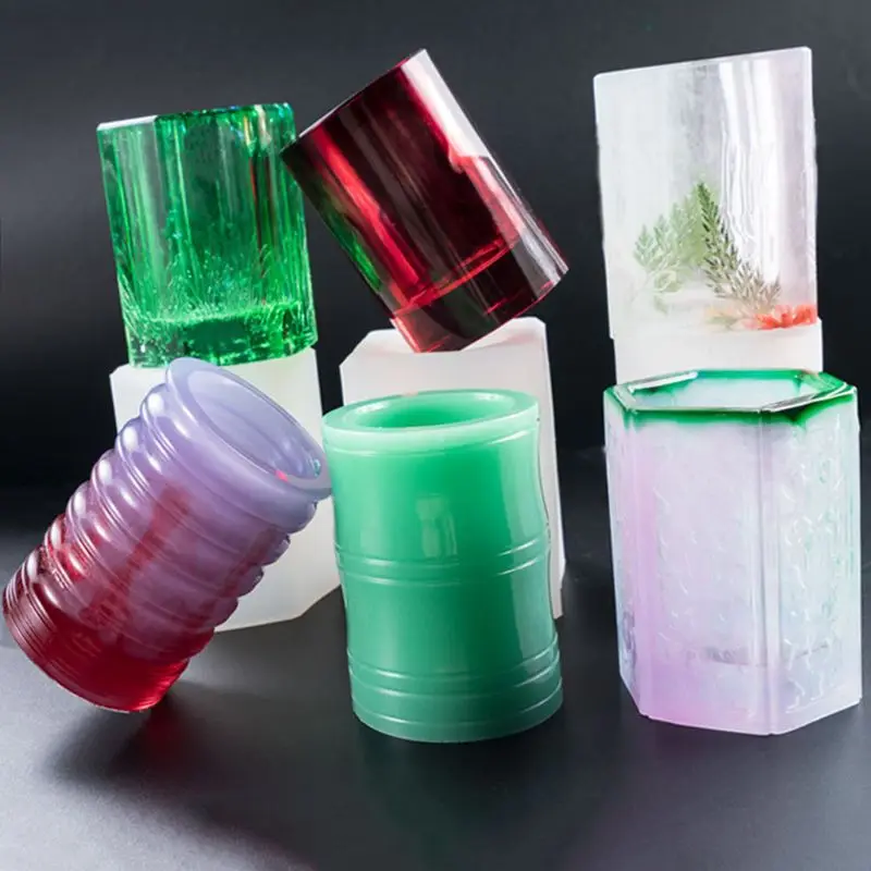 

1pc Silicone Mold DIY Pen Holder Desk Organizer Decoration Epoxy Resin Handmade Crafts Molds Gifts Cup Stripe Unique Charms
