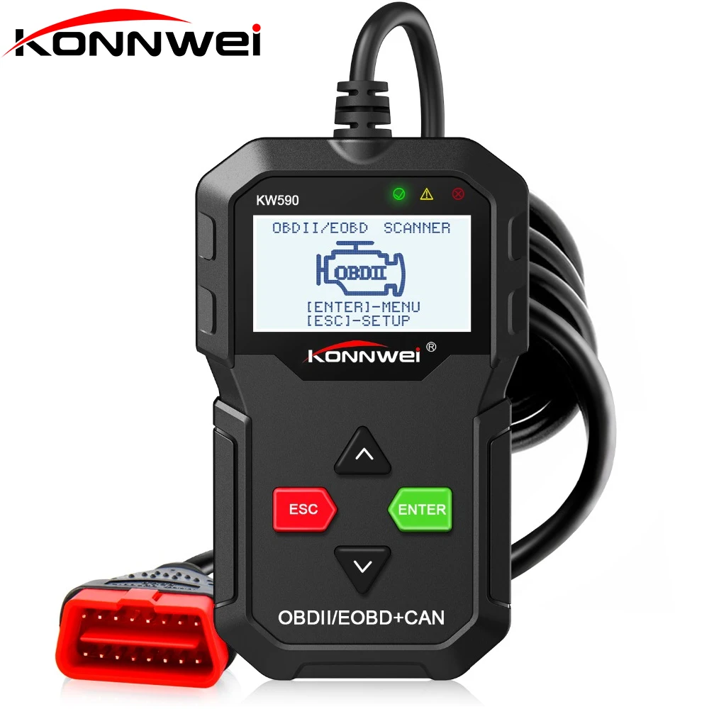 KONNWEI KW590 OBD2 Автомобильный сканер OBD 2 диагностический инструмент на русском языке