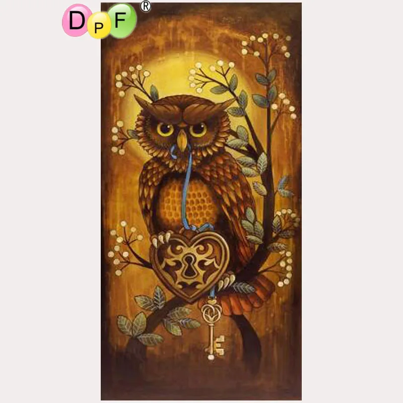 

DPF DIY owl 5D Square Diamond Painting Cross Stitch Crafts Diamond Embroidery Mural Home Decoration Mosaic
